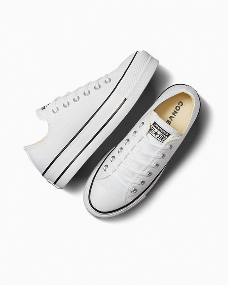 Converse Chuck Taylor All Star Lift Platform Vita Svarta Vita | 264VEPSXR