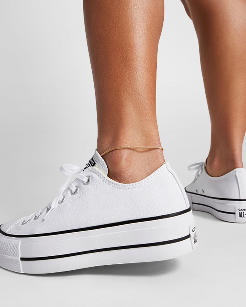 Converse Chuck Taylor All Star Lift Platform Vita Svarta Vita | 264VEPSXR