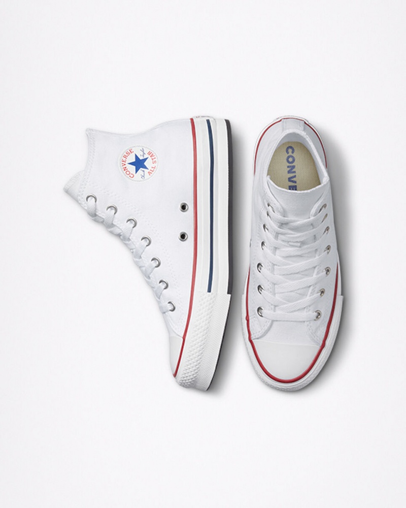 Converse Chuck Taylor All Star Lift Platform Vita Marinblå | 814WFADCT
