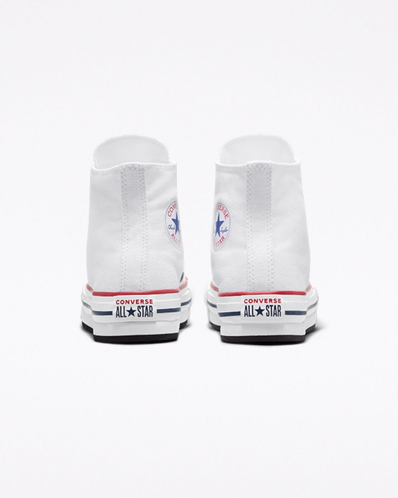 Converse Chuck Taylor All Star Lift Platform Vita Marinblå | 814WFADCT