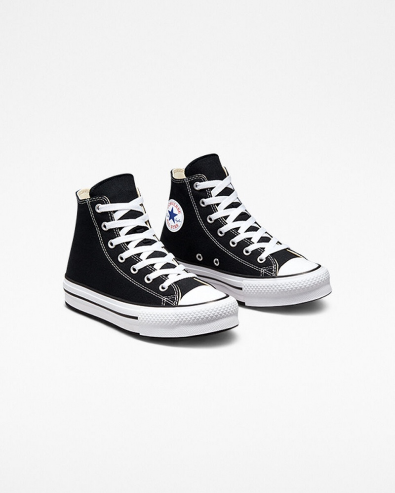 Converse Chuck Taylor All Star Lift Platform Svarta Vita Svarta | 379YWGUQJ