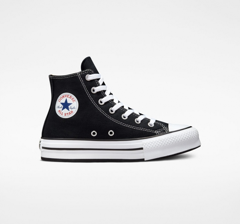 Converse Chuck Taylor All Star Lift Platform Svarta Vita Svarta | 379YWGUQJ