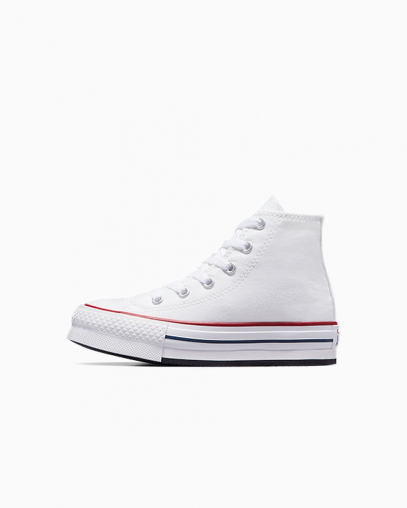 Converse Chuck Taylor All Star Lift Platform Vita Marinblå | 057EJIXOD