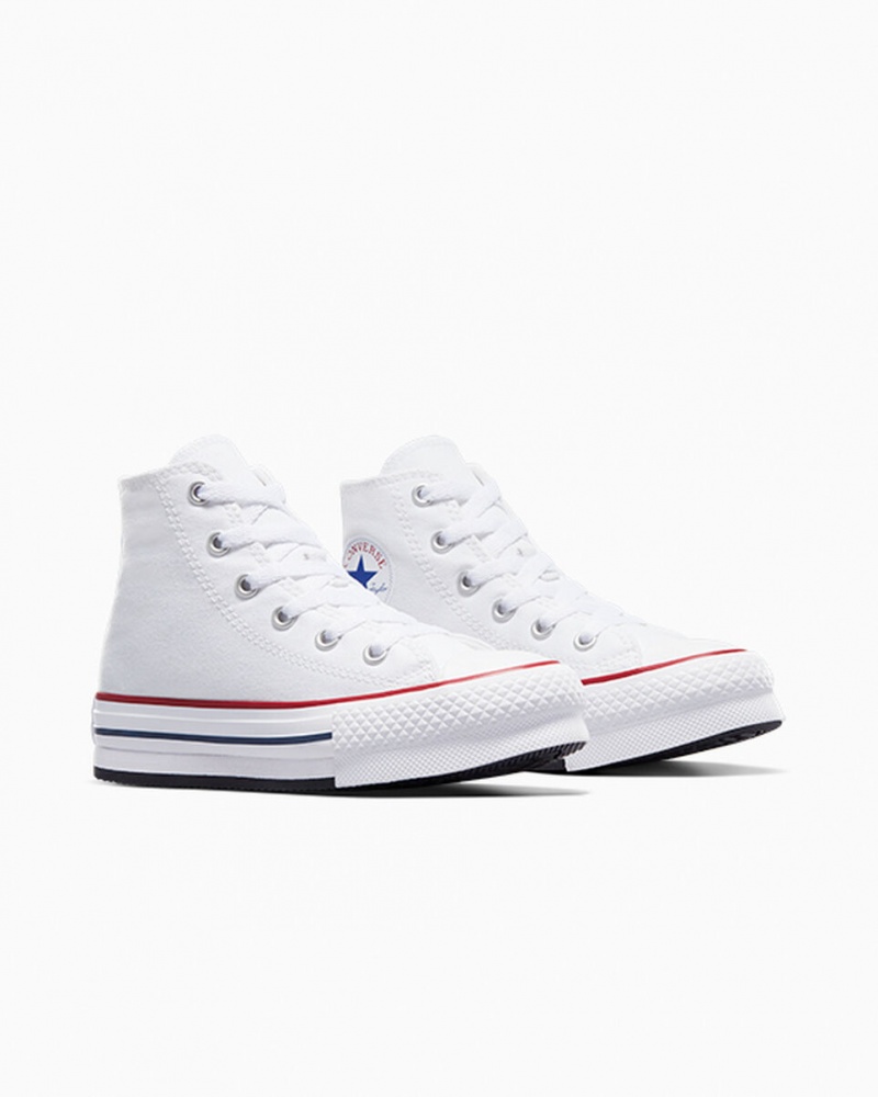 Converse Chuck Taylor All Star Lift Platform Vita Marinblå | 057EJIXOD
