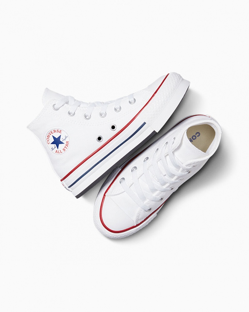 Converse Chuck Taylor All Star Lift Platform Vita Marinblå | 057EJIXOD