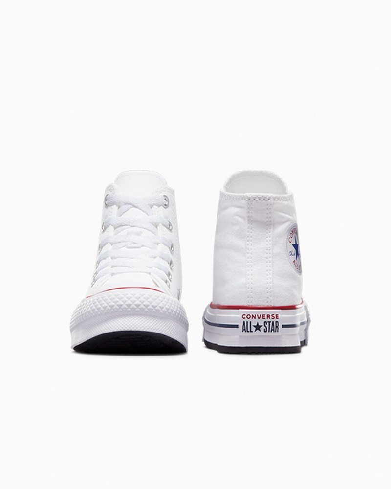 Converse Chuck Taylor All Star Lift Platform Vita Marinblå | 057EJIXOD