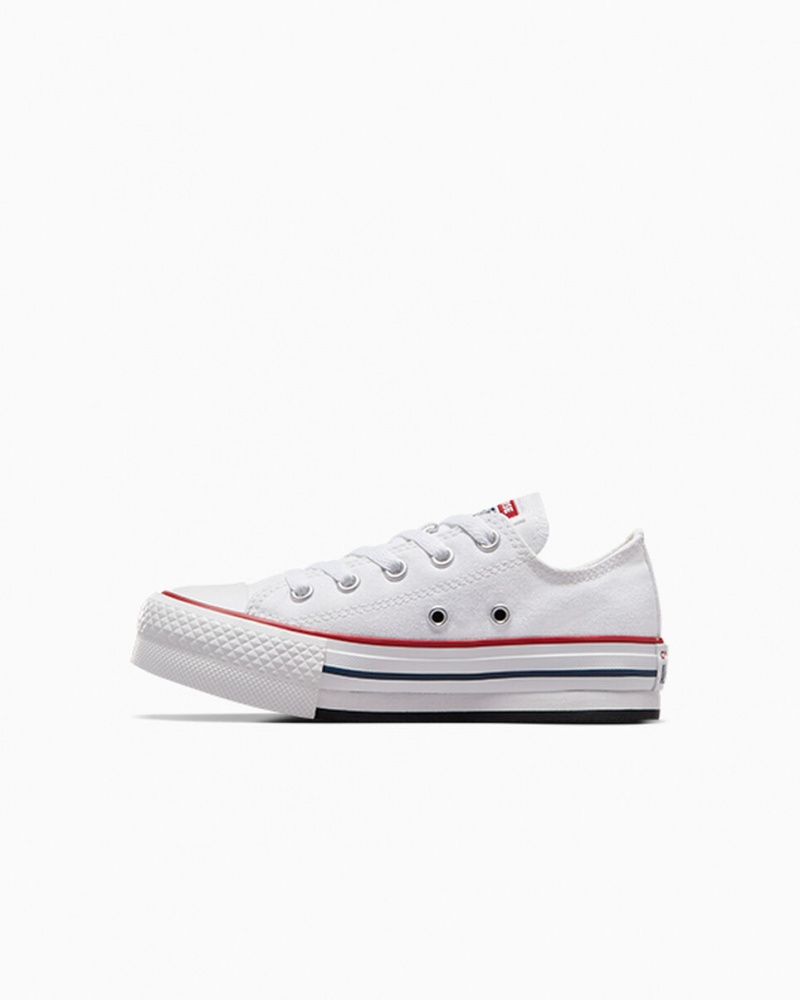 Converse Chuck Taylor All Star Lift Platform Vita Marinblå | 401RYONMP