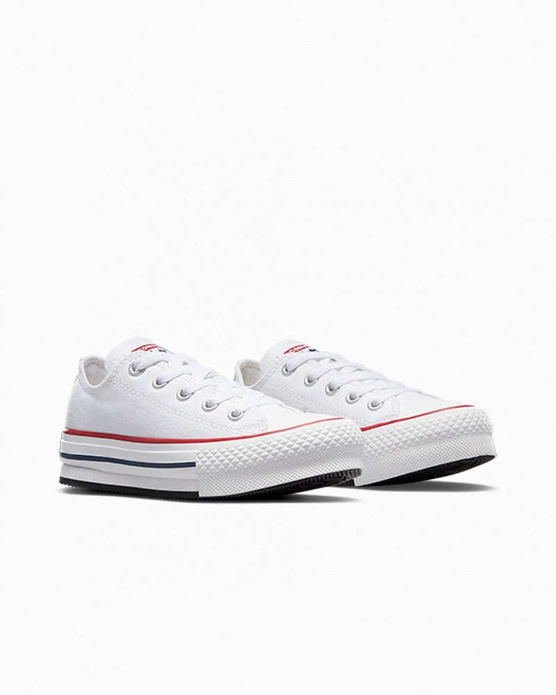 Converse Chuck Taylor All Star Lift Platform Vita Marinblå | 401RYONMP