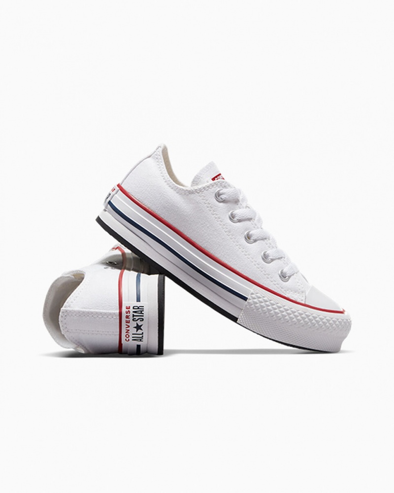 Converse Chuck Taylor All Star Lift Platform Vita Marinblå | 401RYONMP