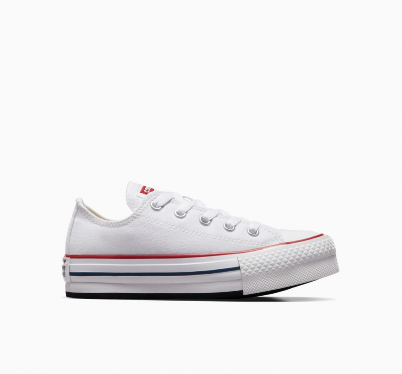 Converse Chuck Taylor All Star Lift Platform Vita Marinblå | 401RYONMP