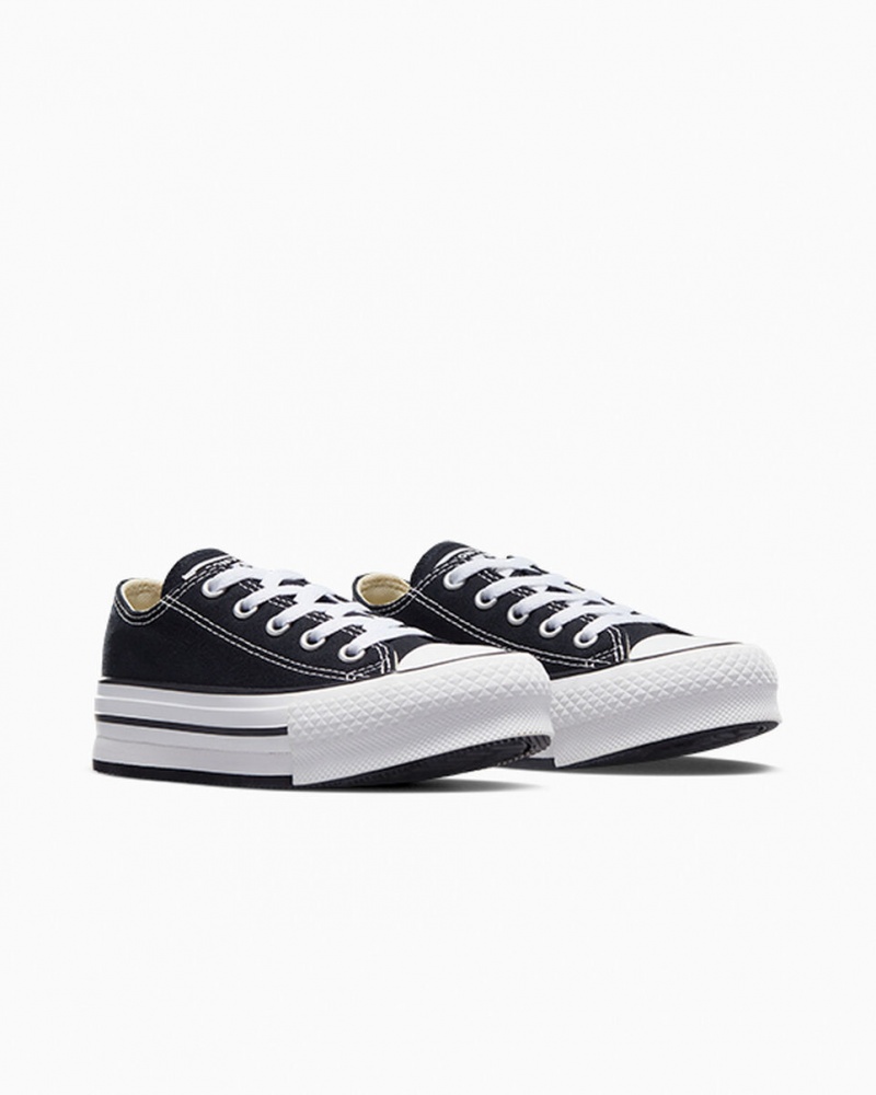 Converse Chuck Taylor All Star Lift Platform Svarta Vita Svarta | 296RJLGVF