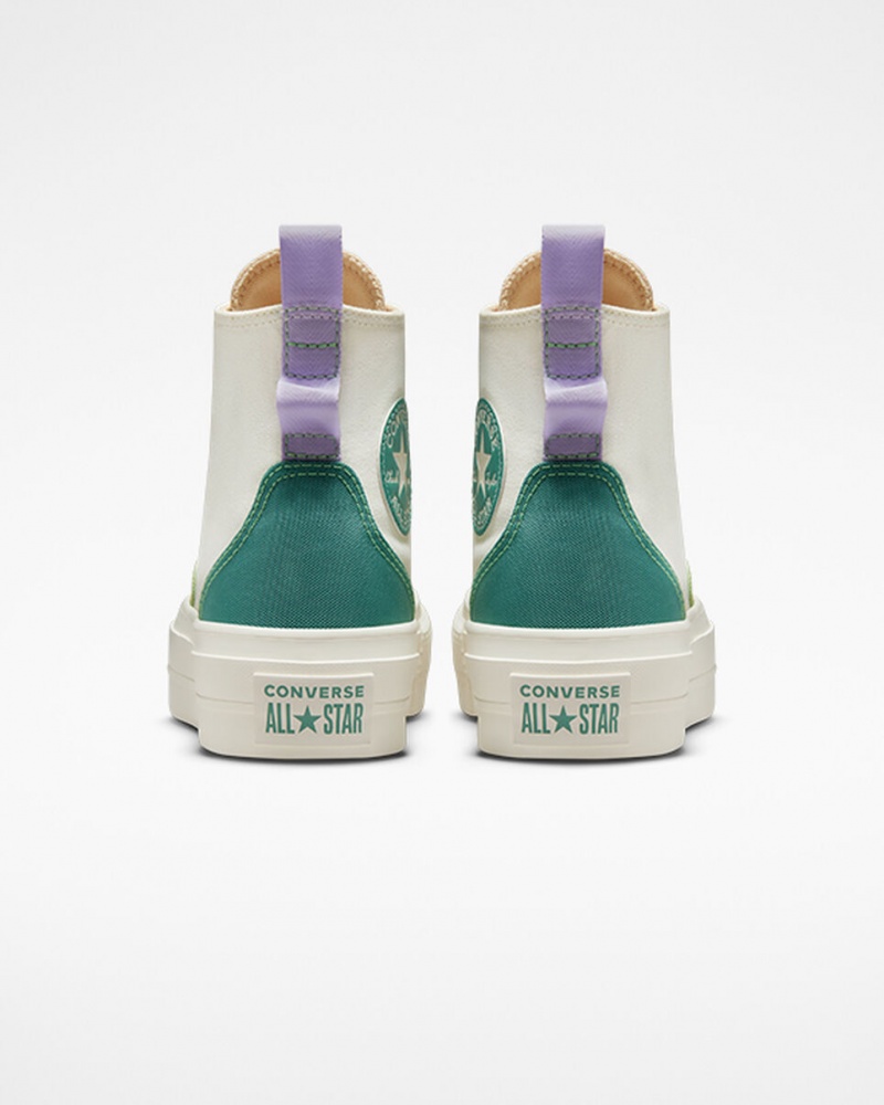 Converse Chuck Taylor All Star Lift Platform Colorblock Overlay Egret / Oat Milk / Algae Coast | 685EBAHKI