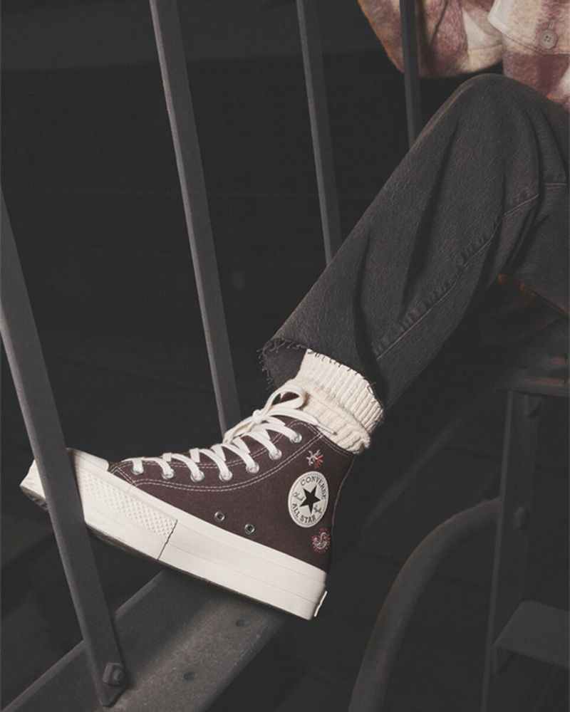 Converse Chuck Taylor All Star Lift Platform Crafted Evolution Bruna Rosa | 175HICXQD
