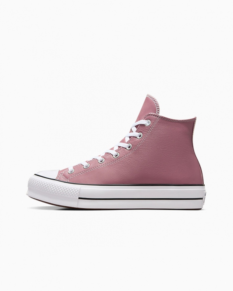 Converse Chuck Taylor All Star Lift Platform Excess Materials Rosa Vita Svarta | 276XDURGO