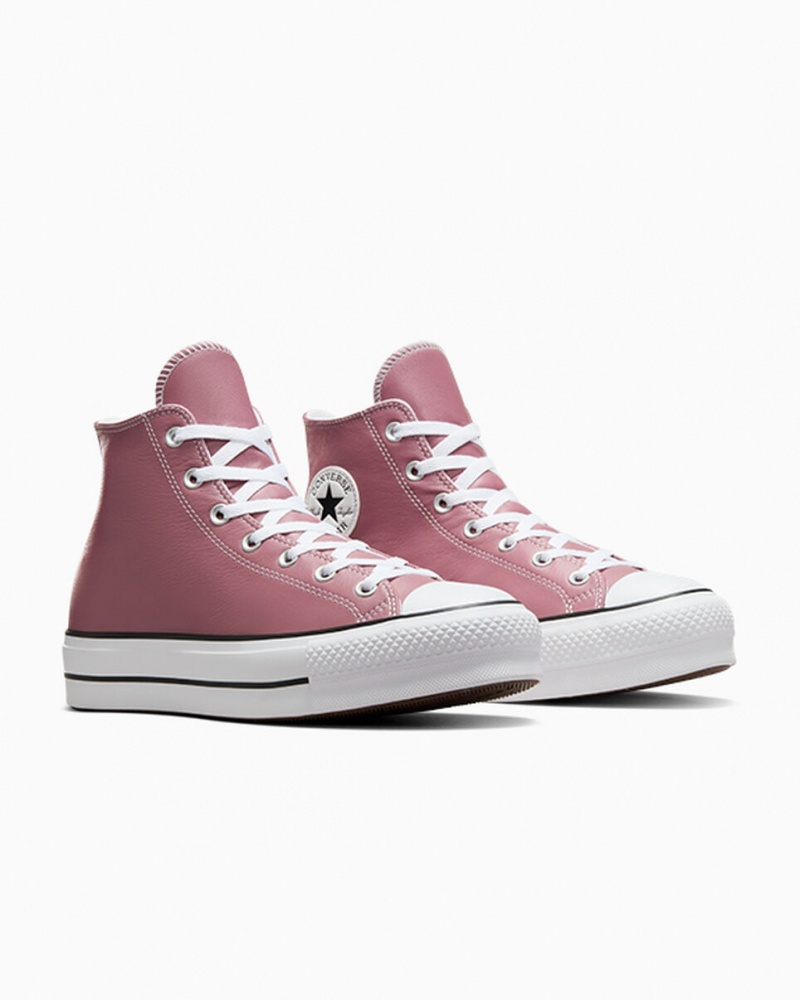 Converse Chuck Taylor All Star Lift Platform Excess Materials Rosa Vita Svarta | 276XDURGO