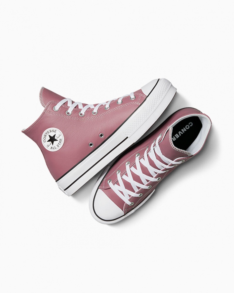 Converse Chuck Taylor All Star Lift Platform Excess Materials Rosa Vita Svarta | 276XDURGO