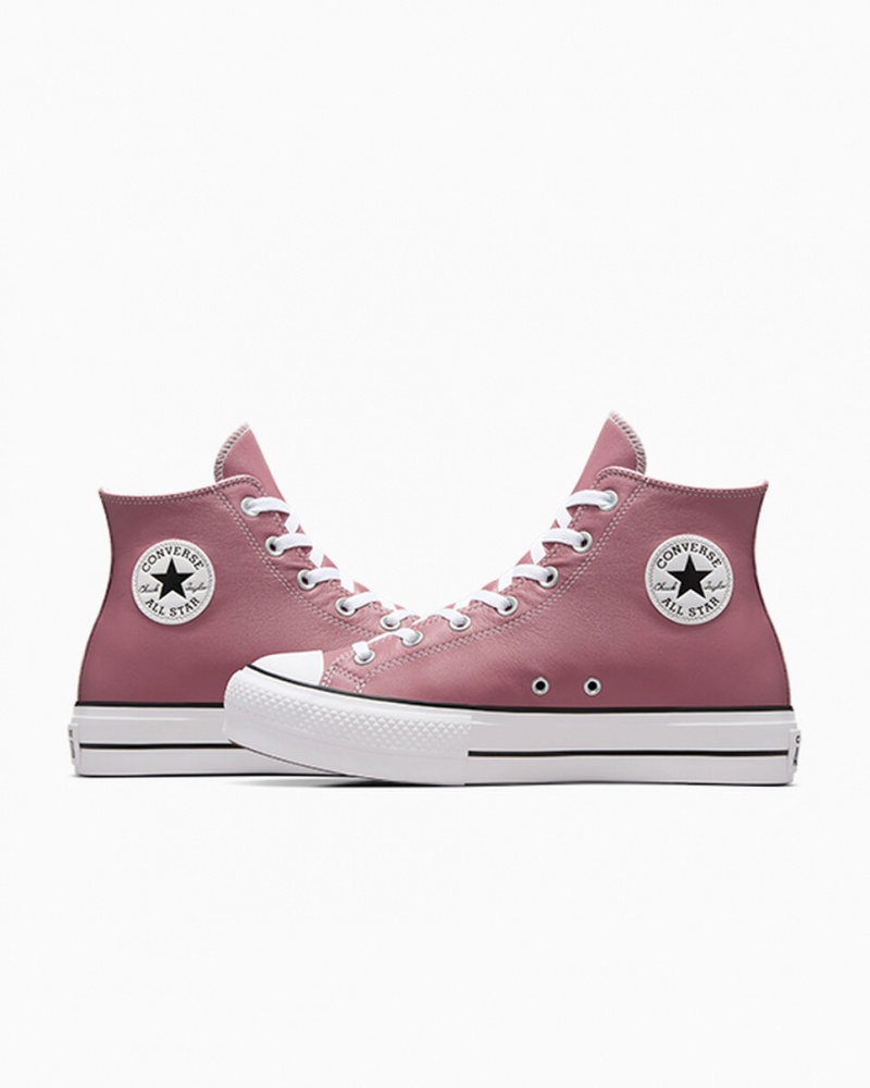 Converse Chuck Taylor All Star Lift Platform Excess Materials Rosa Vita Svarta | 276XDURGO