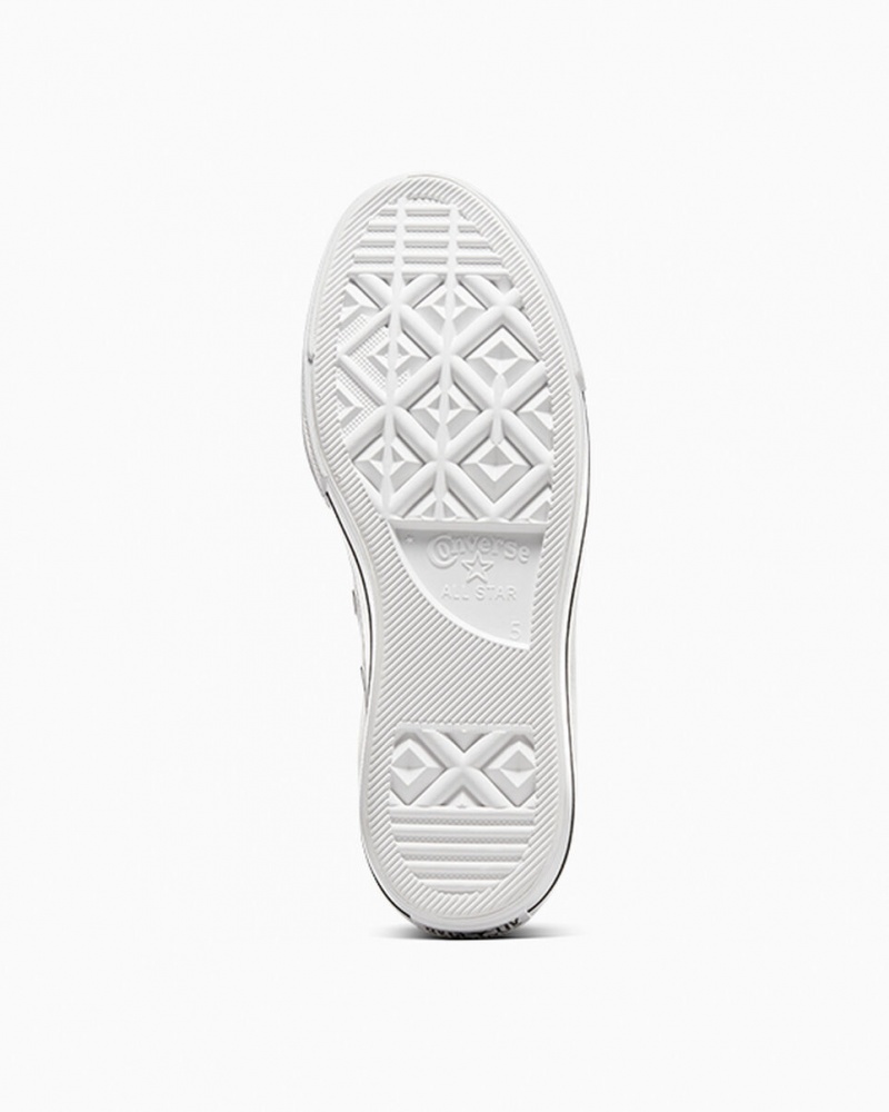 Converse Chuck Taylor All Star Lift Platform Läder Vita Svarta Vita | 623UNTQVO