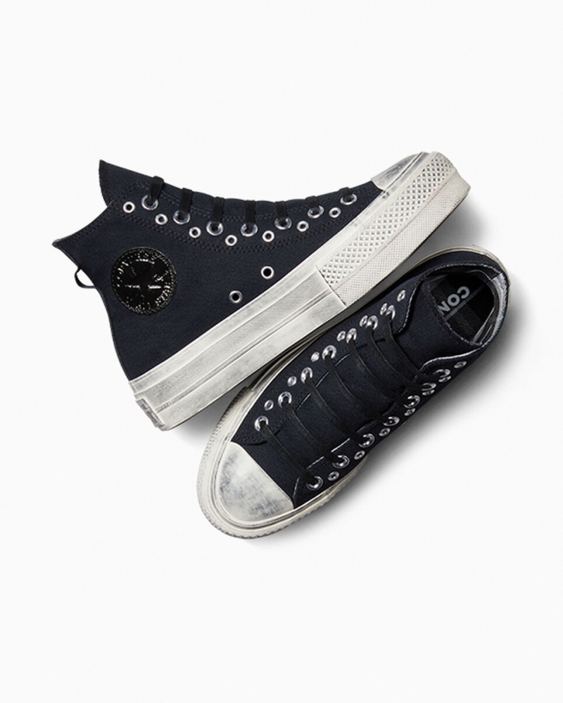 Converse Chuck Taylor All Star Lift Platform Punk Svarta Svarta | 036ASVNUM