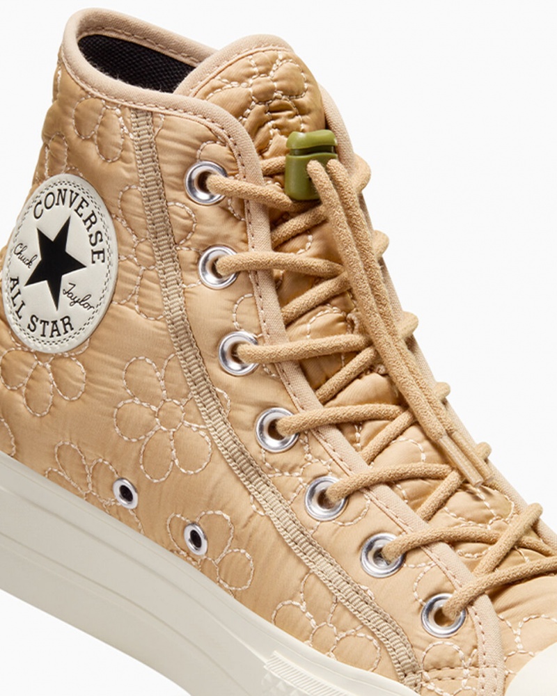 Converse Chuck Taylor All Star Lift Platform Quiltad Khaki | 195JNFCQL