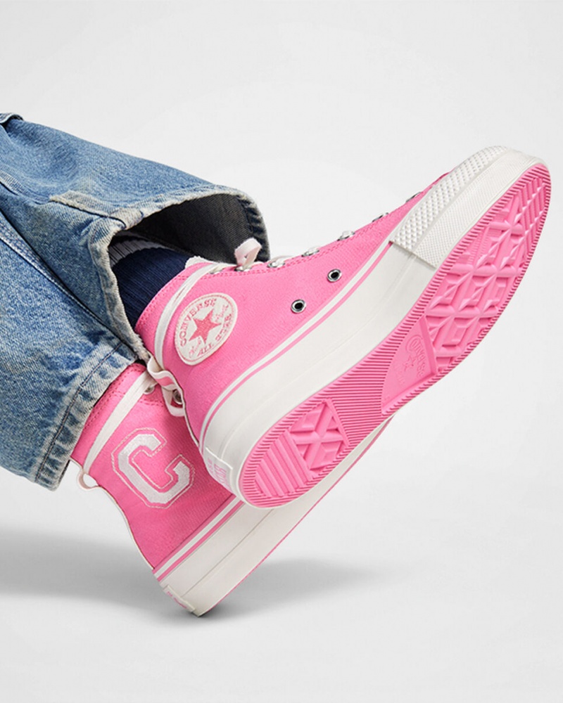 Converse Chuck Taylor All Star Lift Platform Retro Varsity Rosa Rosa | 461ATWLVO
