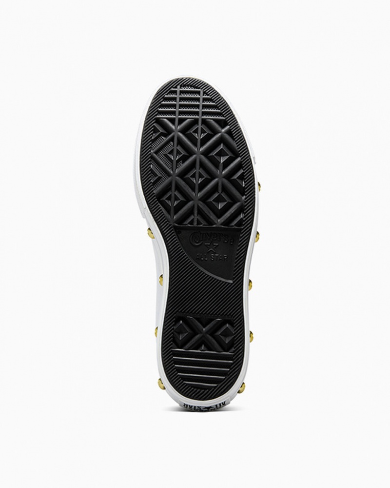 Converse Chuck Taylor All Star Lift Platform Star Studded Vita Vita Guld | 725LRONEJ