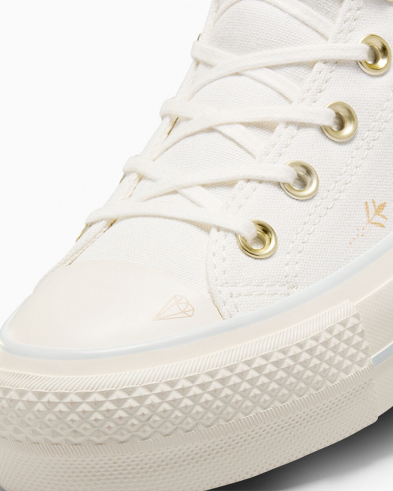 Converse Chuck Taylor All Star Lift Platform Tiny Tattoos Vita Blå | 403YBPFMR