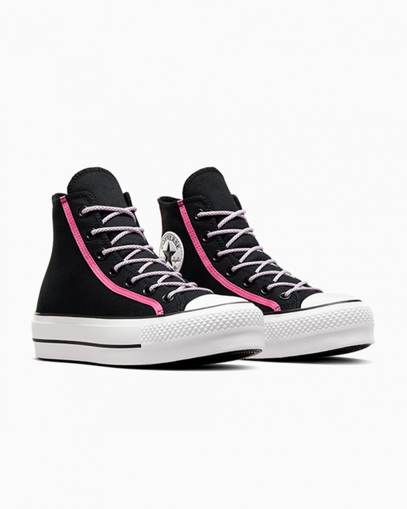 Converse Chuck Taylor All Star Lift Platform Utility Twist Svarta Rosa Vita | 093ECOUFI