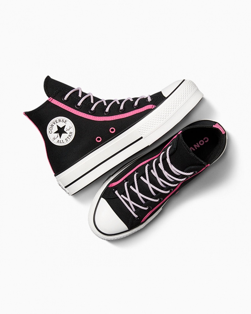 Converse Chuck Taylor All Star Lift Platform Utility Twist Svarta Rosa Vita | 093ECOUFI