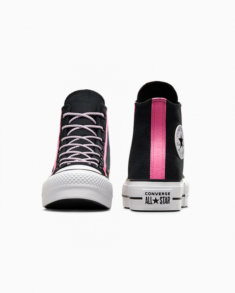 Converse Chuck Taylor All Star Lift Platform Utility Twist Svarta Rosa Vita | 093ECOUFI
