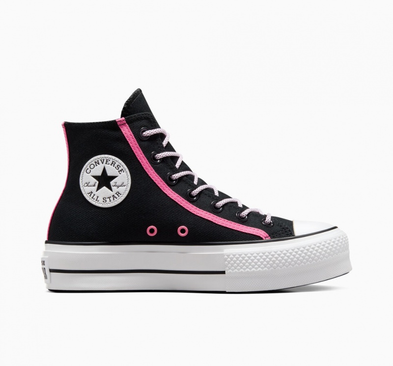 Converse Chuck Taylor All Star Lift Platform Utility Twist Svarta Rosa Vita | 093ECOUFI