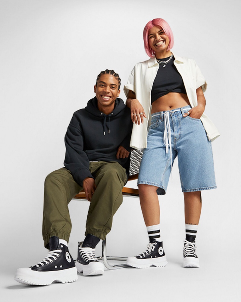 Converse Chuck Taylor All Star Lugged 2.0 Läder Svarta Vita | 640YMDINS