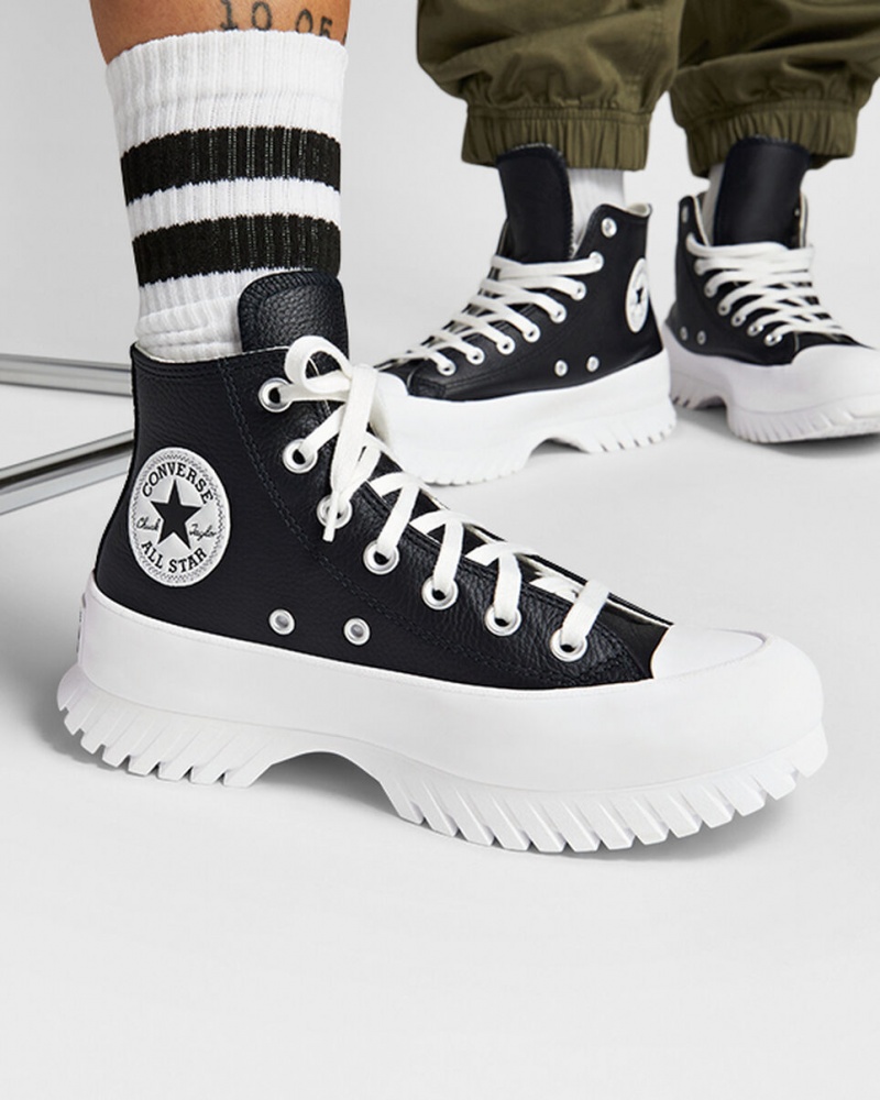 Converse Chuck Taylor All Star Lugged 2.0 Läder Svarta Vita | 640YMDINS