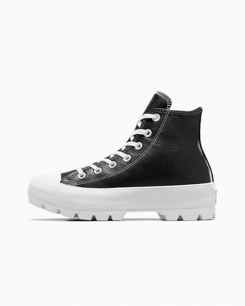 Converse Chuck Taylor All Star Lugged Läder Svarta Vita Vita | 160JGZHMW