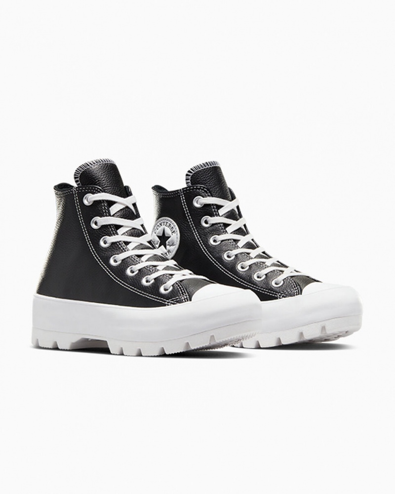 Converse Chuck Taylor All Star Lugged Läder Svarta Vita Vita | 160JGZHMW