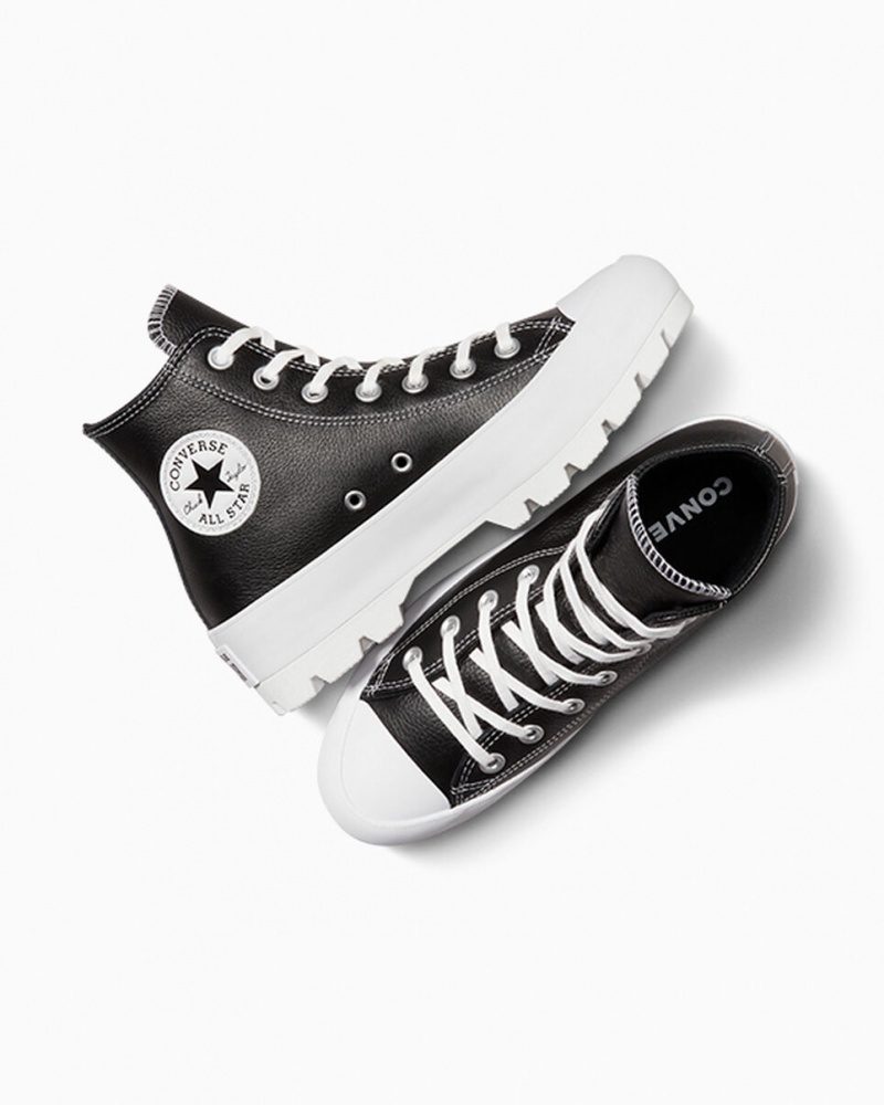 Converse Chuck Taylor All Star Lugged Läder Svarta Vita Vita | 160JGZHMW