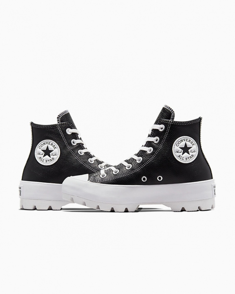 Converse Chuck Taylor All Star Lugged Läder Svarta Vita Vita | 160JGZHMW