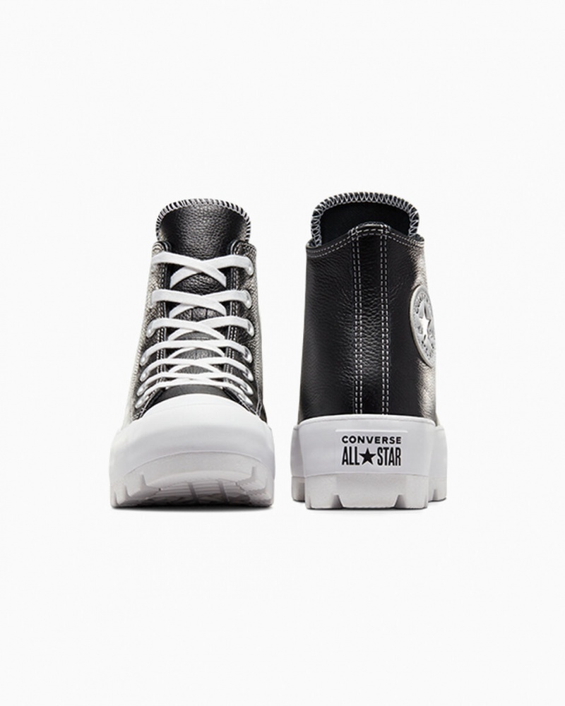 Converse Chuck Taylor All Star Lugged Läder Svarta Vita Vita | 160JGZHMW