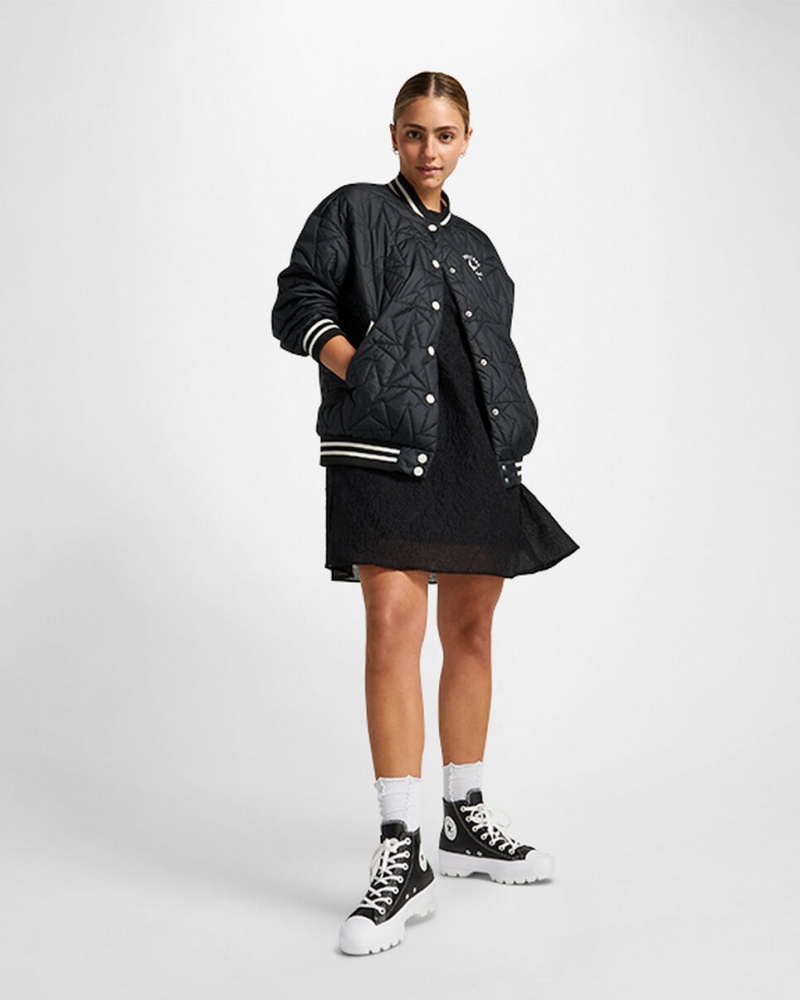 Converse Chuck Taylor All Star Lugged Läder Svarta Vita Vita | 160JGZHMW