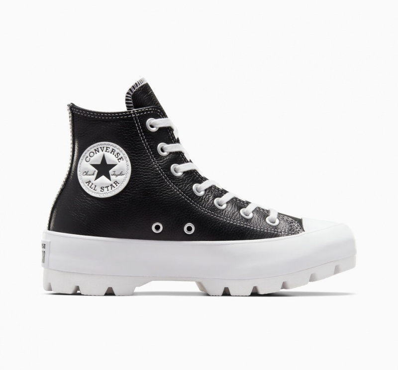Converse Chuck Taylor All Star Lugged Läder Svarta Vita Vita | 160JGZHMW