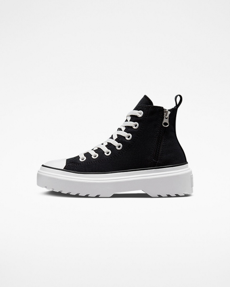Converse Chuck Taylor All Star Lugged Lift Platform Canvas Svarta Svarta Vita | 479HITKVQ