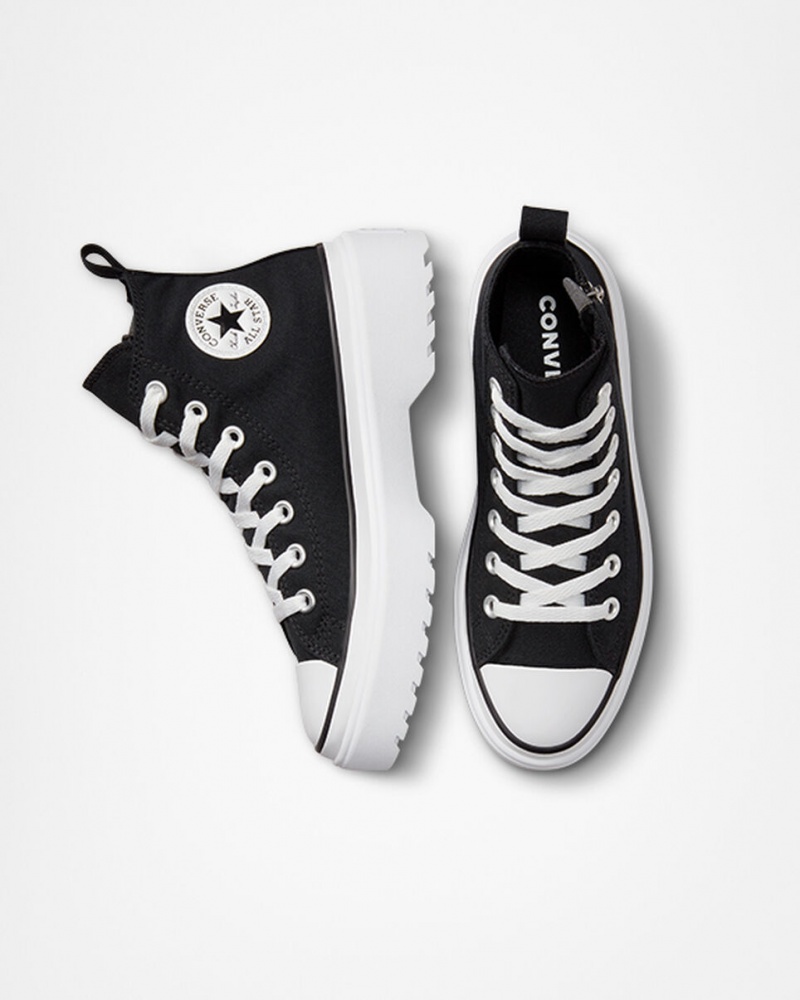 Converse Chuck Taylor All Star Lugged Lift Platform Canvas Svarta Svarta Vita | 479HITKVQ