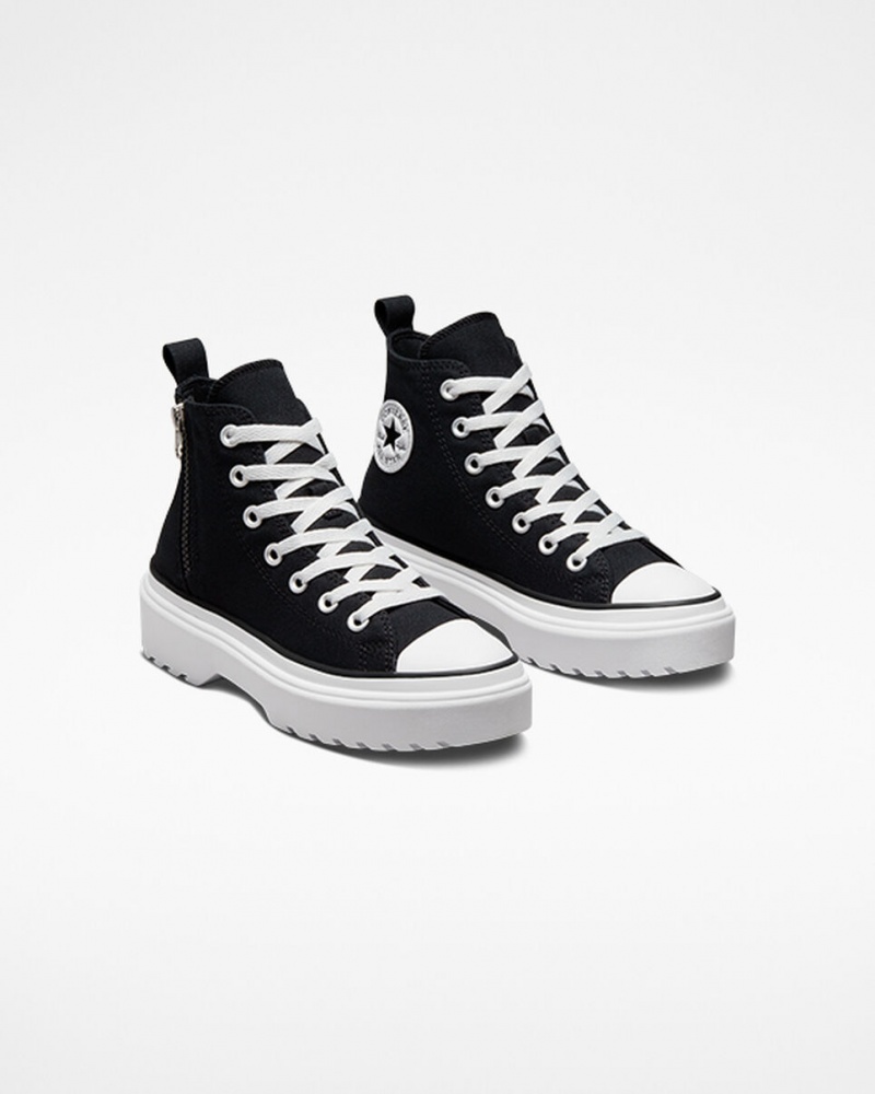 Converse Chuck Taylor All Star Lugged Lift Platform Canvas Svarta Svarta Vita | 479HITKVQ