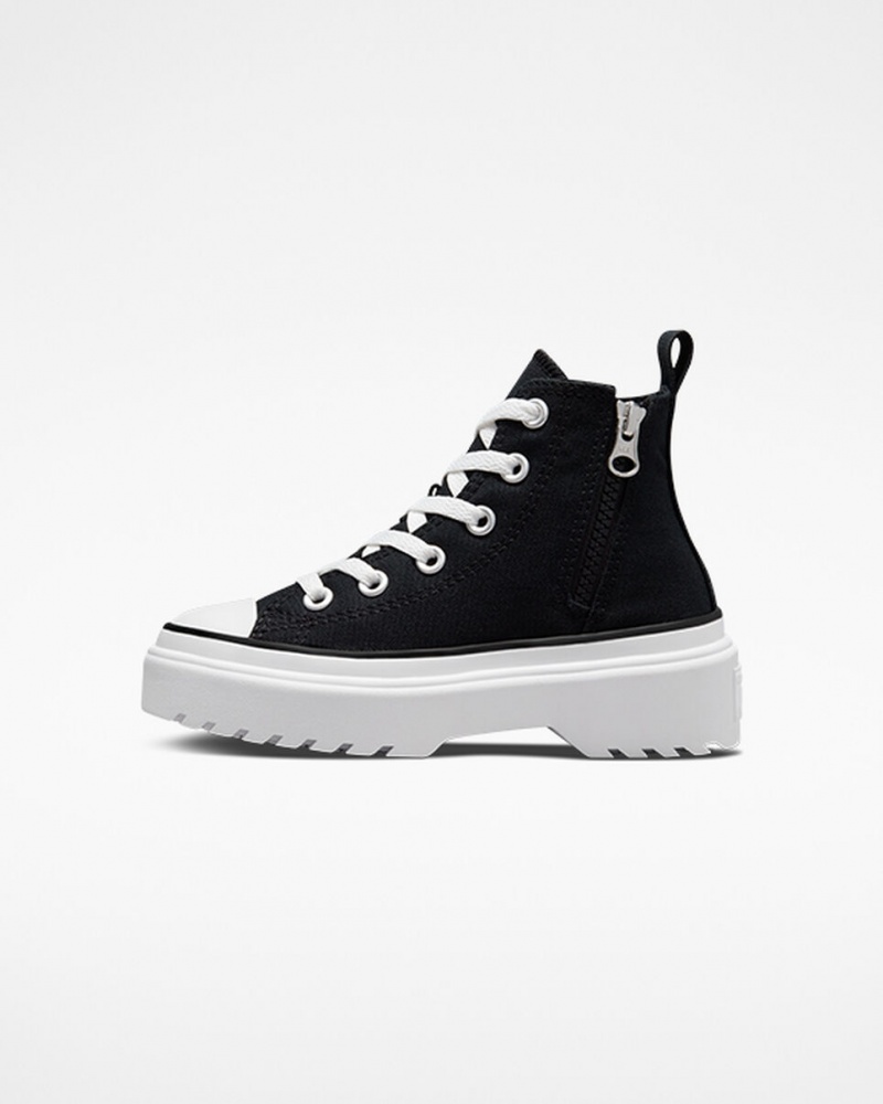 Converse Chuck Taylor All Star Lugged Lift Platform Canvas Svarta Svarta Vita | 879ROUZGN