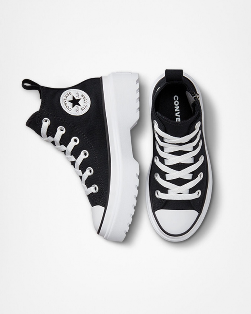 Converse Chuck Taylor All Star Lugged Lift Platform Canvas Svarta Svarta Vita | 879ROUZGN