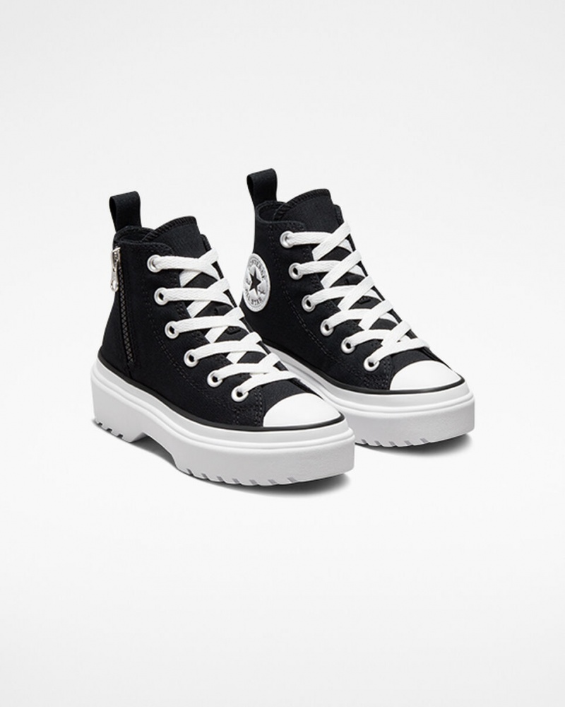 Converse Chuck Taylor All Star Lugged Lift Platform Canvas Svarta Svarta Vita | 879ROUZGN