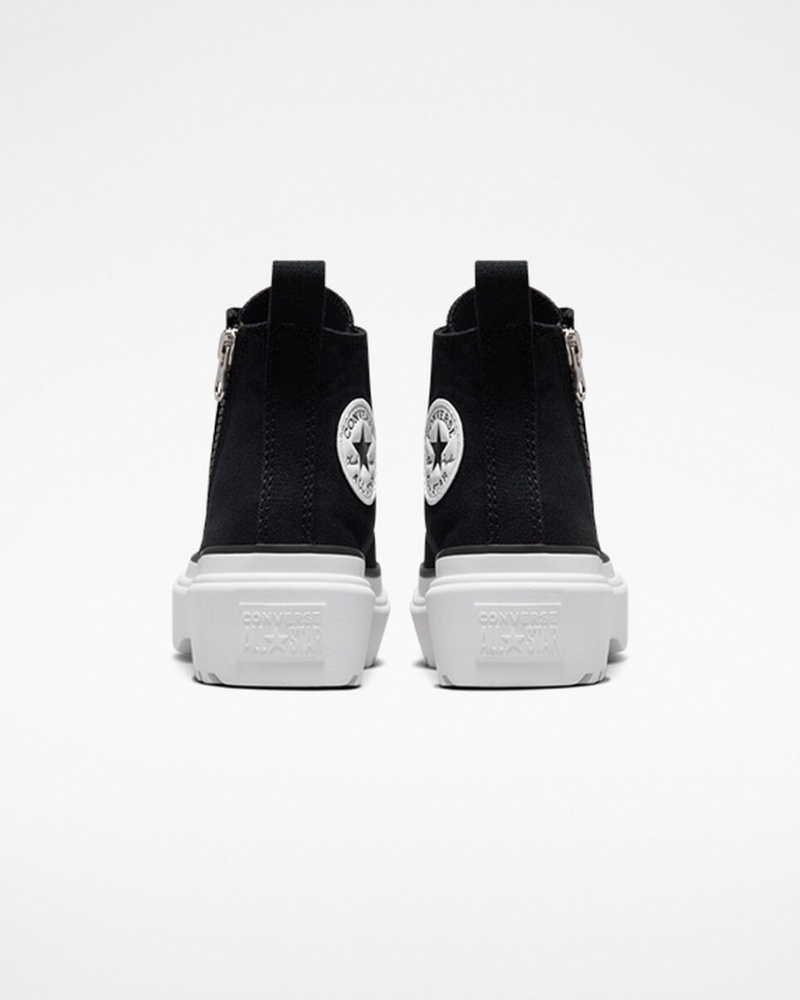 Converse Chuck Taylor All Star Lugged Lift Platform Canvas Svarta Svarta Vita | 879ROUZGN