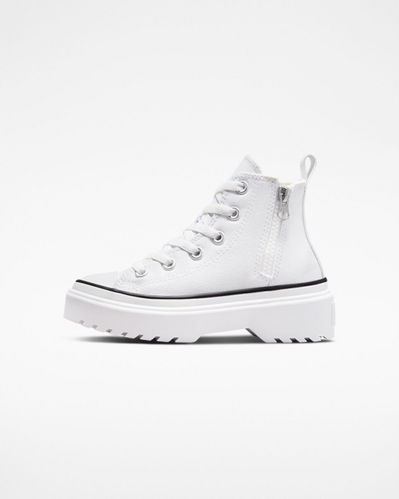 Converse Chuck Taylor All Star Lugged Lift Platform Canvas Vita Vita Svarta | 560JOAPCE