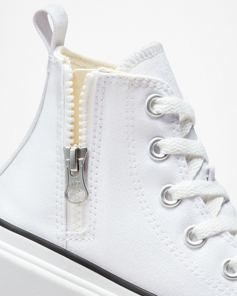 Converse Chuck Taylor All Star Lugged Lift Platform Canvas Vita Vita Svarta | 560JOAPCE