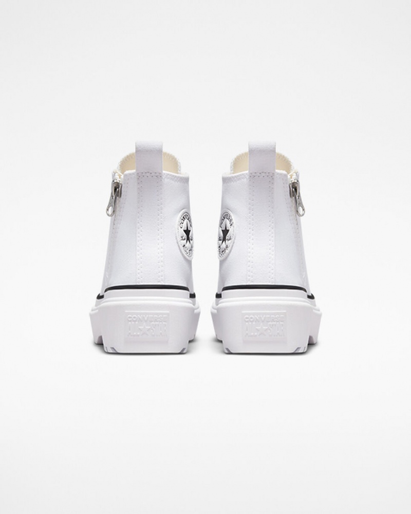 Converse Chuck Taylor All Star Lugged Lift Platform Canvas Vita Vita Svarta | 560JOAPCE